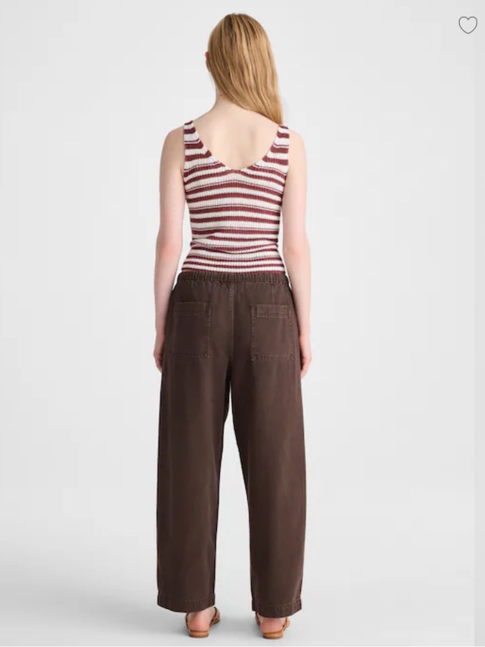 Madewell  Pull-On Barrel-Leg Utility Pants in Airy Denim — Brown - Picture 4 of 10
